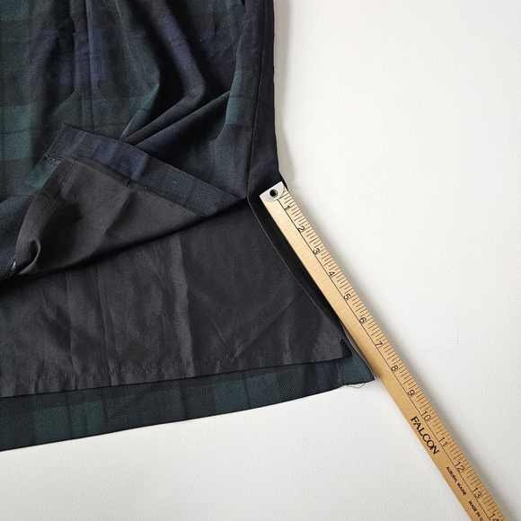 J.Crew Blackwatch Plaid Midi Skirt Pull On Elastic Waist Pockets L - Picture 11 of 13